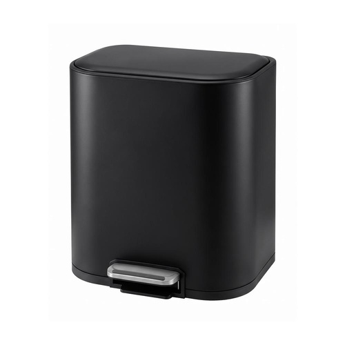 Cefito 20L Trash Bin Steel Pedal Bins Soft Close Kitchen Rubbish Waste Can Black