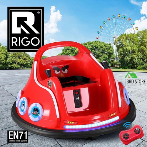 Kids Ride On Car Bumper Electric Toys Cars Light Remote Angry Birds Stickers Red