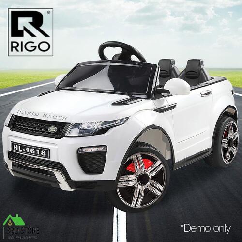 Rigo Kids Ride On Cars Electric 12V Battery Remote Toy Car Children SUV White
