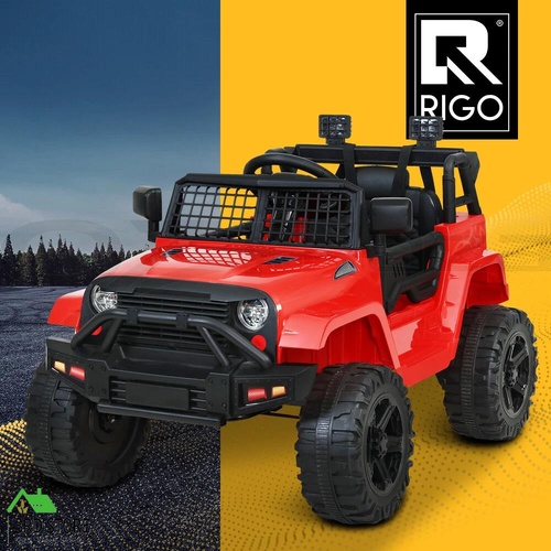 Rigo Kids Ride On Car Electric 12V Car Toys Jeep Battery Remote Control Red