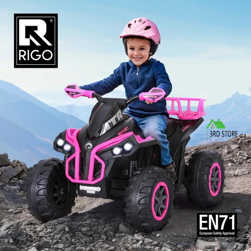 Rigo Kids Ride On Car ATV Quad Motorbike Storage Rack Electric Toys 12V Pink