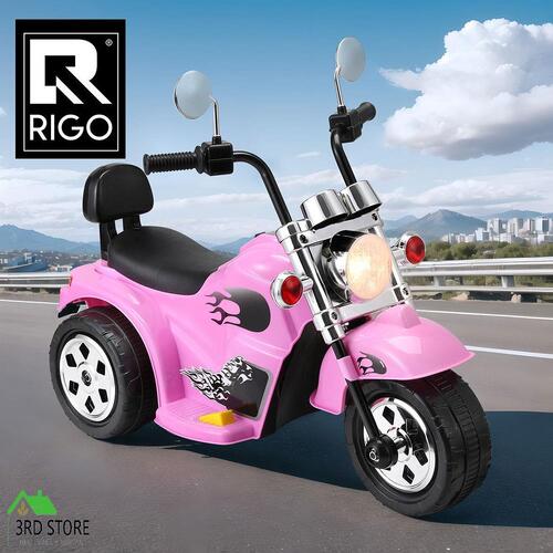 Rigo Kids Ride On Car Motorcycle Motorbike Electric Toys Horn Music 6V Pink