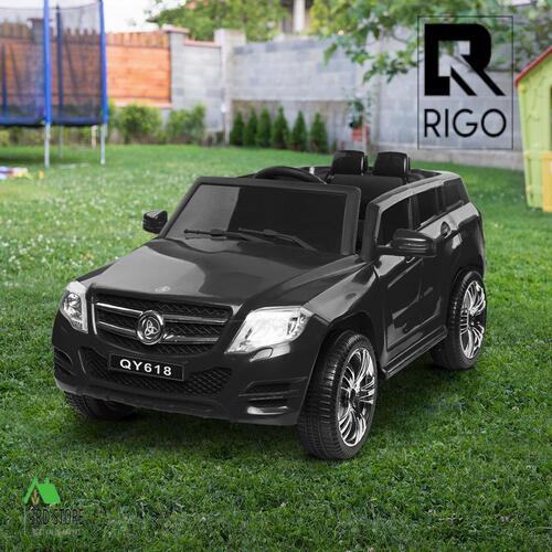 Rigo Kids Ride On Car Electric Black Toys Battery 12V Remote Children Black Cars