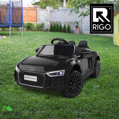 RETURNs Kids Ride On Car Audi Licensed R8 Battery Electric Toy Black Remote 12V Cars