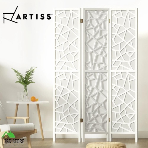 Artiss Clover Room Divider Screen Privacy Wood Dividers Stand 3 Panel White