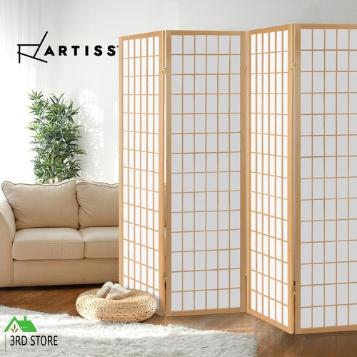 Artiss 4 Room Divider Screen Solid Wood Timber Dividers Panel Fold Stand Privacy