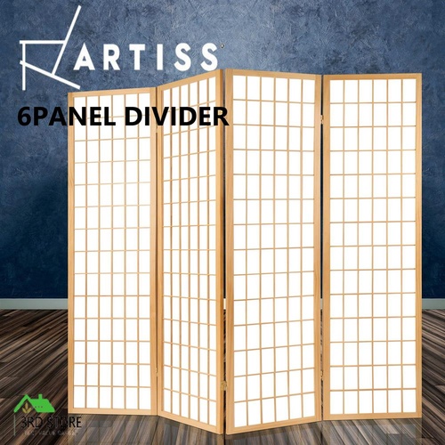 Artiss 6 Room Divider Screen Solid Wood Timber Dividers Panel Fold Stand Privacy