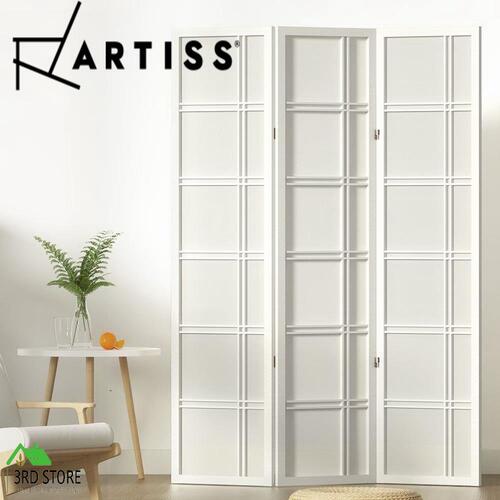 Artiss Room Divider Screen Privacy Wood Dividers Stand 3 Panel Nova White