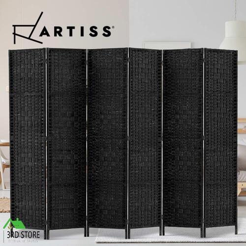 Artiss 6 Panel Room Divider Screen Privacy Rattan Timber Dividers Woven Stand