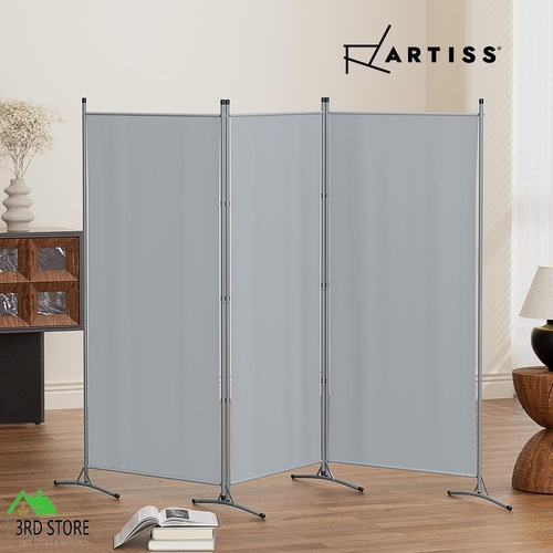 Artiss 3 Panel Room Divider Screen 260x180cm Fabric Grey