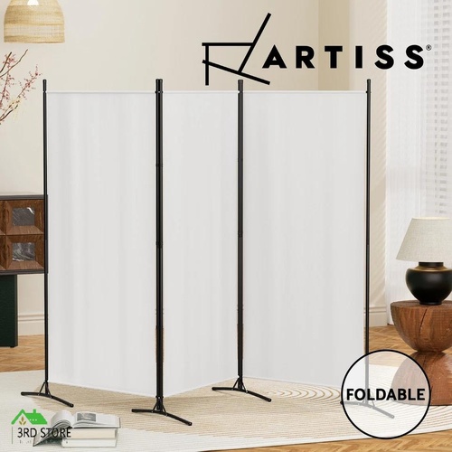 Artiss 3 Panel Room Divider Screen 260x180cm Fabric White