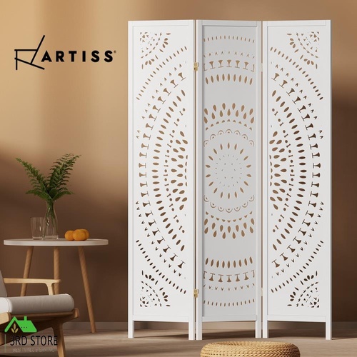 Artiss 3 Panel Room Divider Screen Partition Privacy Foldable Stand Circle White