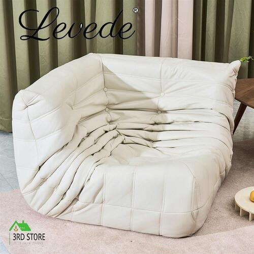 Levede Floor Chair Caterpillar Sofa Replica Lazy Recliner Leathaire Corner