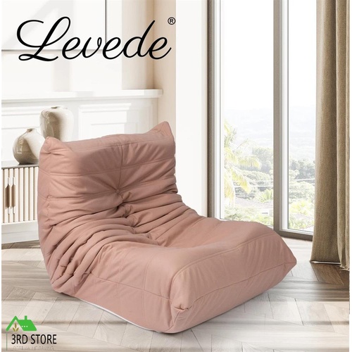 Levede Single Sofa Floor Chair Caterpillar Replica Lazy Recliner Leathaire Pink