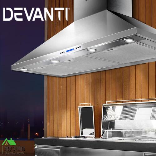 Devanti Range Hood BBQ Commercial Rangehood Hoods Kitchen Alfresco Canopy 1200MM