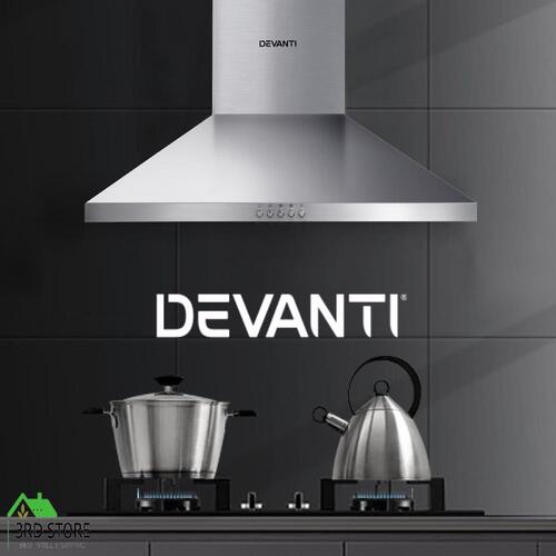 Devanti 600mm 60cm Rangehood Stainless Steel Range Hood Home Kitchen Canopy