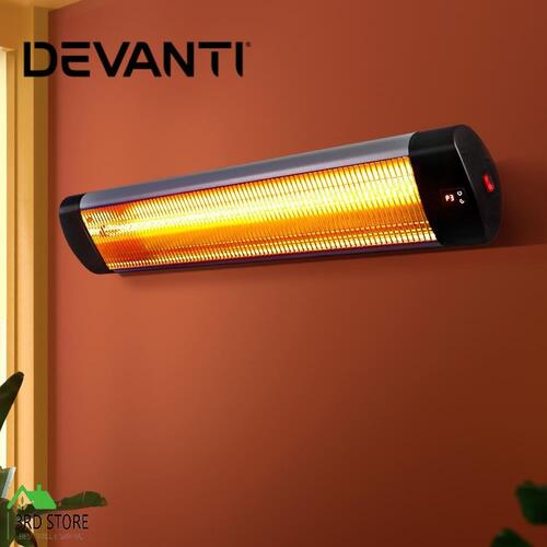 Devanti Electric Strip Heater Radiant Heaters Indoor Outdoor Remote 3000W