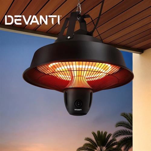 Devanti 2000W Electric Patio Heater Ceiling Mounted Hanging Heaters Remote