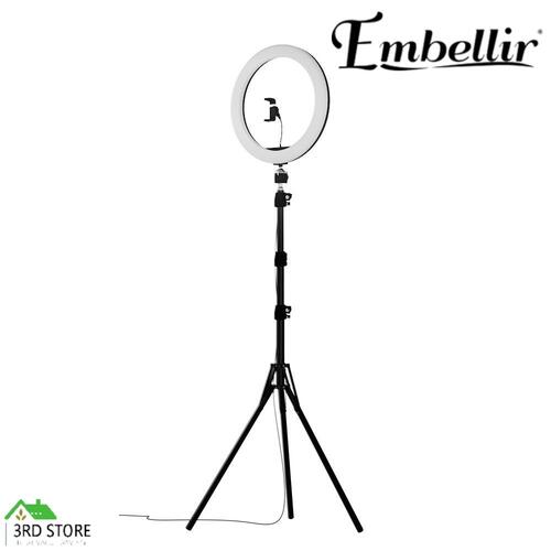 Embellir 10" LED Ring Light 5500K Dimmable Diva Diffuser With Stand Make Up Studio