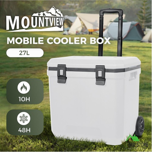 Mountview Cooler Ice Box 27L Portable Chest Trolly For Camping BBQ Picnic