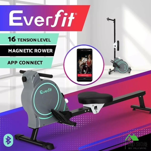Everfit Magnetic Rowing Machine 16 Levels Rower With APP Cardio Workout Fitness