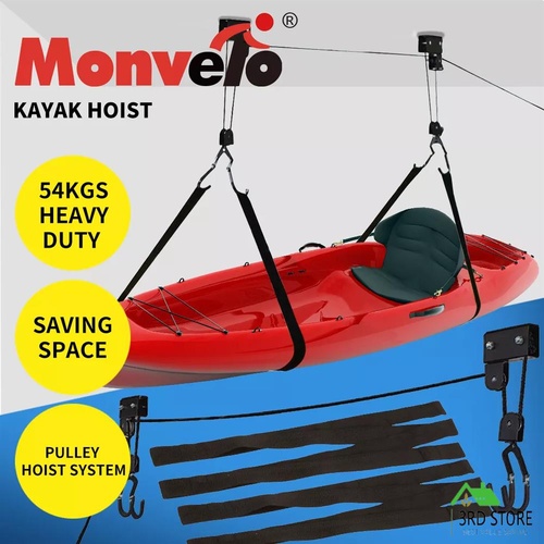 Kayak Rack Hoist Pulley Ladder Bike Lift System Garage Ceiling Storage Rack 54kg