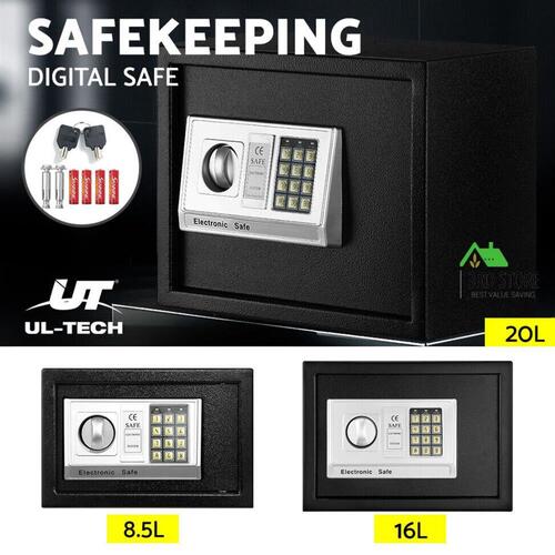 UL-TECH 8.5L Electronic Digital Safe Security Box Home Office Cash Deposit