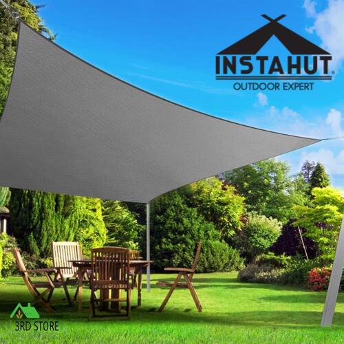 Instahut Sun Shade Sail Cloth Shadecloth Outdoor Canopy Rectangle 280gsm 4x6m