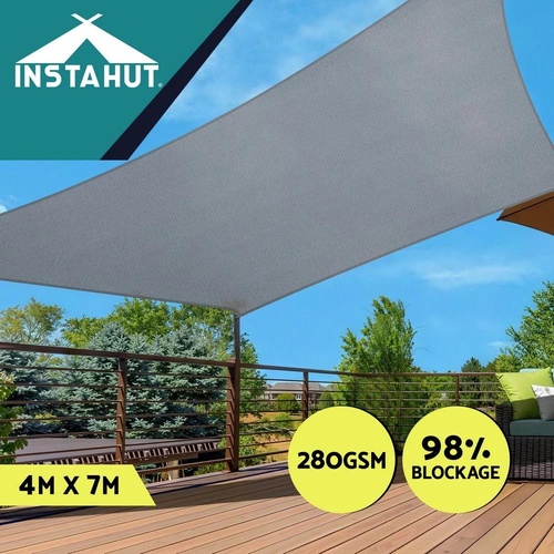 Instahut Sun Shade Sail Shadecloth Canopy Rectangle 280gsm 4x6m