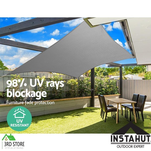 Instahut Sun Shade Sail Cloth Shadecloth Outdoor Canopy Rectangle 280gsm 5x6m