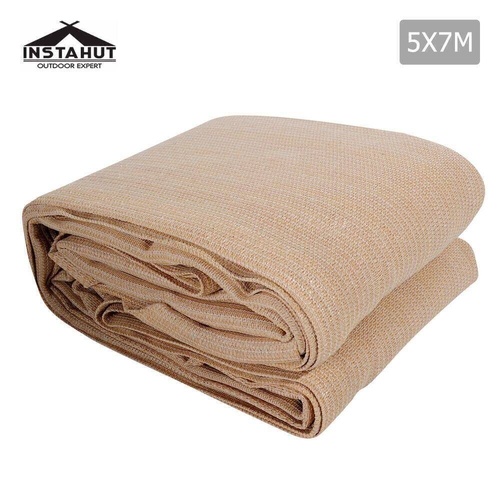 Instahut Sun Shade Sail Cloth Shadecloth Outdoor Canopy Rectangle 280gsm 5x7m