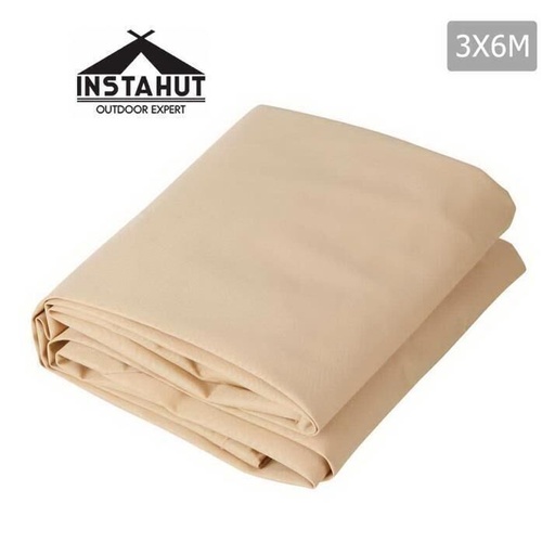 Instahut Waterproof Shade Sail Cloth Shadecloth Rectangle Sand Sun Canopy 3x6m