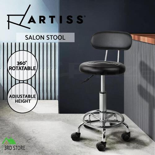 Artiss Salon Stool Swivel Chair Backrest Barber Hairdressing Hydraulic Height