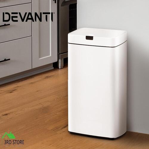 Devanti 45L Motion Sensor Bin Automatic Rubbish Trash Can Kitchen Touch Free WH