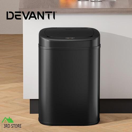 RETURNs Devanti 82L Motion Sensor Bin Rubbish Waste Automatic Trash Can Kitchen Black