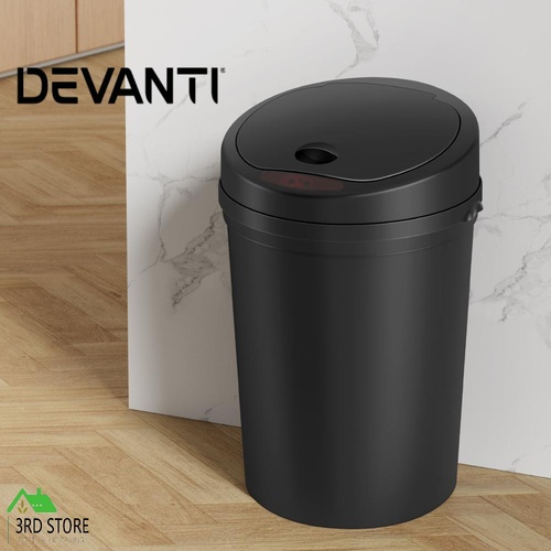 Devanti Sensor Bin Motion Rubbish Bins Kitchen Automatic Trash Can Black 9L