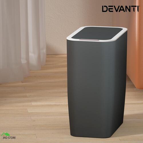 Devanti Motion Sensor Bin Automatic Rubbish Bins Waste Trash Can Ash Black 9L