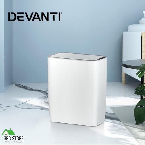 Devanti Motion Sensor Bin Automatic Rubbish Bins Waste Trash Can White 9L