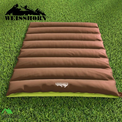 Weisshorn Sleeping Bag Double Bags Thermal Camping Hiking Tent Brown -5°C