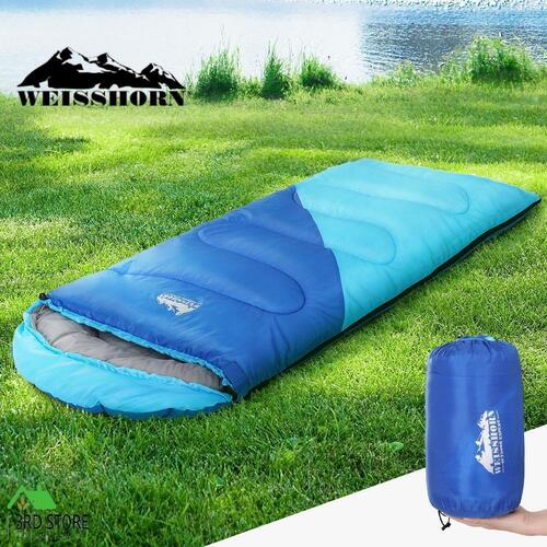 Weisshorn Sleeping Bag Bags Kids 172cm Camping Hiking Thermal Blue