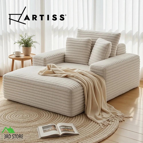 Artiss Sofa Bed Lounge Chair Recliner Couch Reading Chairs Sleeper Cloud Sofas Faux Fur Fabric