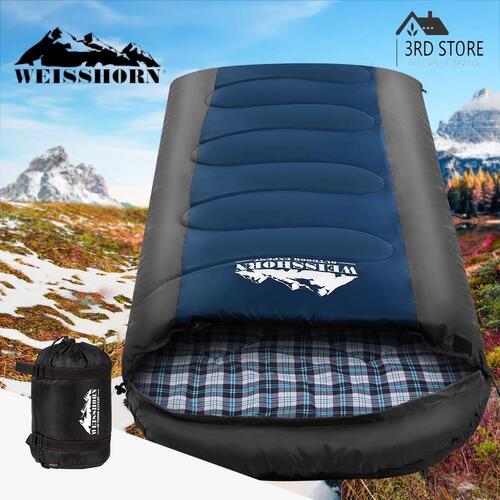 Weisshorn Sleeping Bag Bags Single Camping Hiking -20°C Tent Winter Thermal Navy