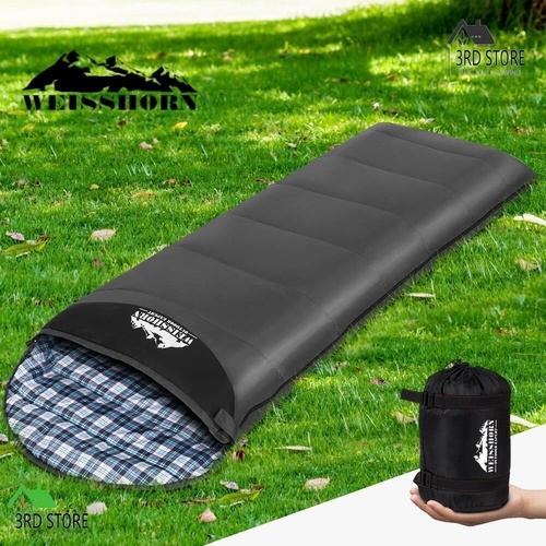 Weisshorn Sleeping Bags Single Camping Sleeping Bag Hiking Winter Thermal Grey