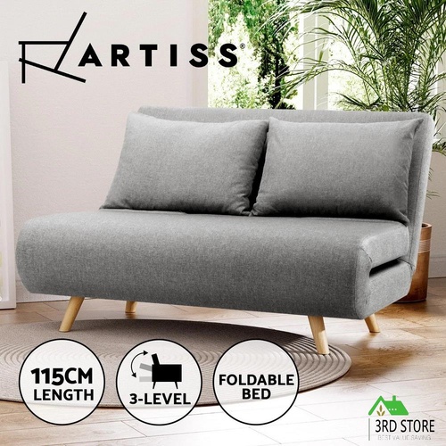 Artiss Sofa Bed 2 Seater Convertible Couch Recliner Lounge Chair Linen