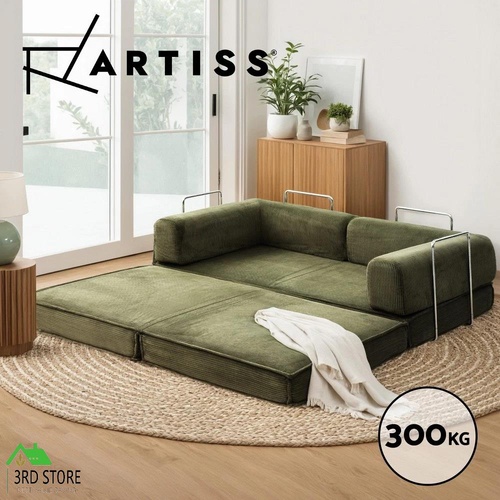 Artiss Convertible Folding Sofa Bed Green