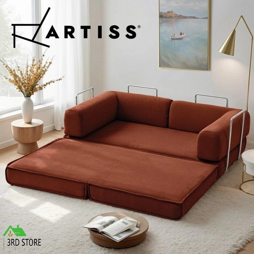 Artiss Convertible Folding Sofa Bed Orange