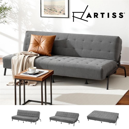 Artiss Sofa Bed, 1.9m 3-Seater Soft Innerspring Adjustable Couch Futon Chair