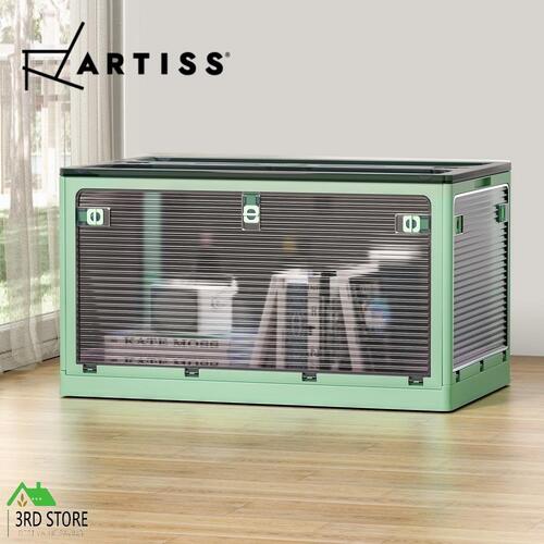Artiss Storage Container Foldable Stackable Large 5 Sides Open Transparent 140L