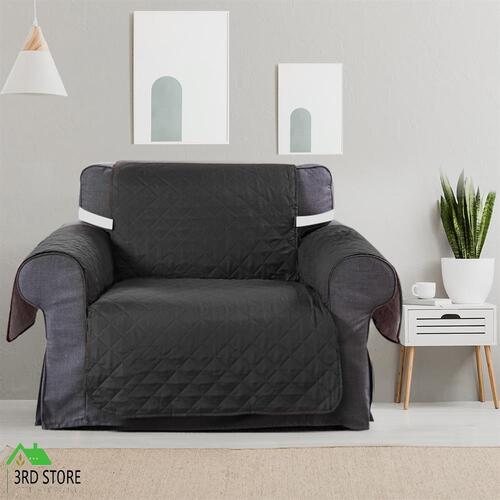 Sofa Cover Couch Lounge Protector Quilted Slipcovers Waterproof Grey 173cm x 200cm
