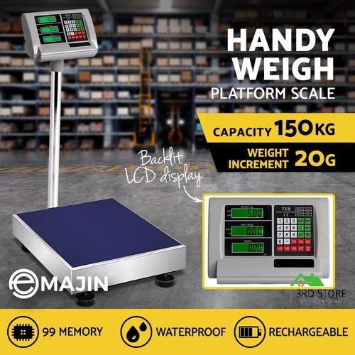 eMAJIN 150KG Digital Platform Scale Electronic Scales Shop Market Commercial